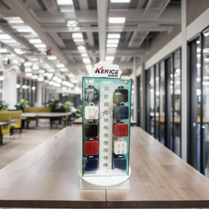 Xoay Acrylic sản phẩm điện tử hiển thị đứng với bền móc truy cập hàng đầu perspex điện thoại di động phụ kiện tủ trưng bày - Product Image 5