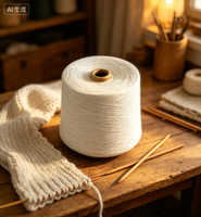 32S Big White Melange Polyester Yarn for Socks & Fashion Knitwear