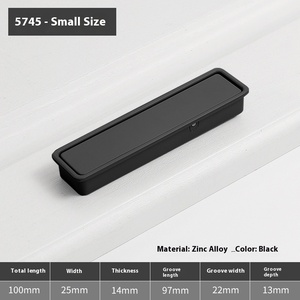 Nhà Máy Bán buôn vuông tối cửa tủ xử lý vô hình thiết kế hợp kim nhôm bền tủ quần áo tay nắm cửa - Product Image 5