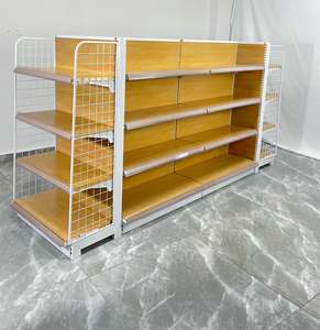 تركيب أرفف بقالة بقالة خشبية خفيفة بسهولة ثقيلة مريحة على طراز الحبوب - Product Image 6