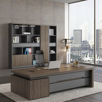 Ensemble de chaises de bureau modernes, simples et luxueuses en MDF Bureau du directeur du président du patron en bois clair