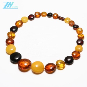 Collier d'ambre naturel à la cire d'abeille jaune sans huile de poulet optimisée de la mer Baltique Collier d'ambre vintage - Product Image 3
