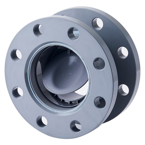 Válvula Antirretorno de Drenaje con Brida Kansaikako P28-004, Construcción Totalmente en PVC Resistente a la Corrosión, Tipo JIS 5K, Tamaño de Puerto 100A - Product Image 1