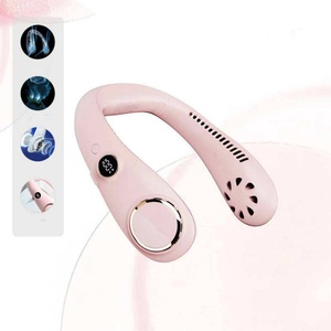Ventilateur de cou sans pales portable avec écran numérique, recharge USB, pour le sport et les voyages - Product Image 3