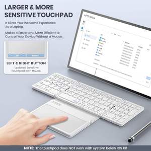 New Factory Whole Sale Big Size Folding Wireless <b>Keyboard</b> Portable Case Cover Fashion Design Touchpad for Ultra Thin for - Product Image 4