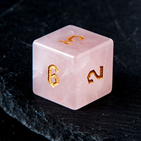 1 pièce Dés de jeu D&D en quartz rose naturel, faits à la main, polyédriques, en pierre de cristal, pour jeux de rôle et de société Dungeons and Dragons, pierre précieuse