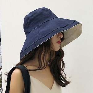 Chapeau Bob Réversible en Coton et Lin à Large Bord pour Femme, 58-60 cm, Printemps-Été-Automne, Idéal pour les Activités de Plein Air et les Complexes Hôteliers - Vente en Gros - Product Image 5