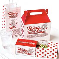 Cajas Rectangulares Desechables Deslizables para Hot Dogs, Sándwiches y Tacos, Cajas de Embalaje Portátiles Personalizadas con Papel para Hornear