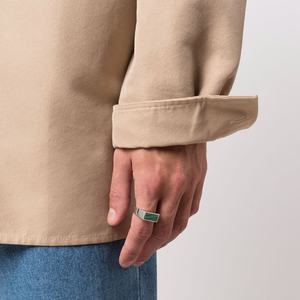 Gemnel 925 prata malaquita jóias moda colorido gemstone homens mais recente peaky sinete anel - Product Image 6