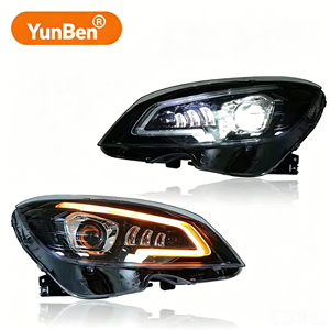Faros Delanteros <span class=keywords><strong>Mercedes</strong></span>-Benz W204 Grado <span class=keywords><strong>C</strong></span> para C180/C200/C260, 12V 6000K LED, Luces Intermitentes y de Posición Fluidas, Nuevos - Product Image 6