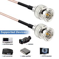 Superbat-Cable BNC HD SDI 3G, 6 pulgadas, 75 Ohm, macho, Conector recto a macho BNC, RG179