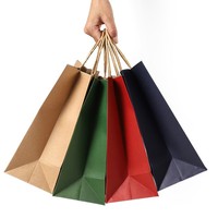 Sacs en papier kraft personnalisés avec logo, pour emporter des aliments et du café, avec poignées torsadées, plusieurs tailles
