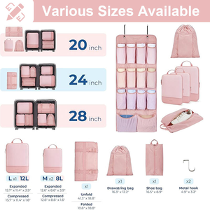 Ensemble d'organisateur de placard de rangement suspendu compressible pliant avec sac à chaussures pour économiser de l'espace de voyage - Product Image 3