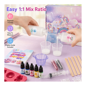Kit Personalizado para Hacer Squishies de Silicona Líquida AB, Molde de Animales de Seis Cavidades, Pigmentos, Flocado, Brillo, Jeringa, Guantes, Manual - Product Image 3