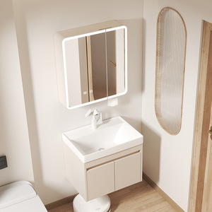 Modern simple ceramic integrated basin wash basin cabinet wash basin wash <b>table</b> <b>mirror</b> cabinet - Product Image 4