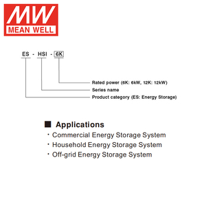 Convertisseur solaire hybride MEAN WELL ES-HSI-6K 6000W 6KW monophasé hors réseau/sur réseau double MPPT IP66 <span class=keywords><strong>WiFi</strong></span> BMS batterie 48V garantie 5 ans - Product Image 2