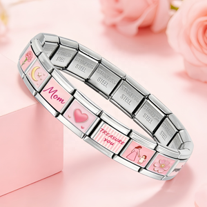 Bracelet personnalisé en acier inoxydable de style italien avec pendentif fleur pour femme, chaîne DIY, bijoux romantiques, cadeau fête des mères, photo personnalisée - Product Image 2