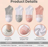 Chaussettes courtes d'été unies pour enfants, chaussettes respirantes à coupe basse pour filles
