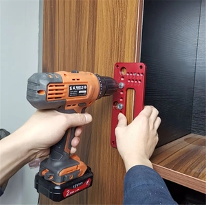 Gabarit de perçage ajustable de poche en acier inoxydable, pour quincaillerie, gabarit de perçage, poignée de porte d'armoire - Product Image 1