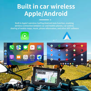 7 inch cảm ứng xe máy Carplay màn hình không thấm nước không dây Carplay <span class=keywords><strong>Android</strong></span> Auto Motor GPS <span class=keywords><strong>navigation</strong></span> hiển thị với Dual BT - Product Image 2