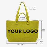 Sac cabas tricoté sur mesure orange écologique, grand format, contrasté, à double poignée, idéal pour cadeaux, prix d'usine, vente en gros