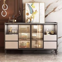 Buffet en verre de luxe, mobilier de maison multifonctionnel pour salon et cuisine, design de luxe léger