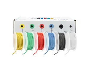 Kit de fil de connexion en silicone flexible 30AWG Fil électrique en cuivre toronné étamé 6 couleurs