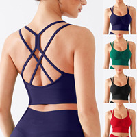 Soutien-gorge de sport Vractive Wrinkle Style pour femme, respirant, écologique, sans couture, en Spandex/Nylon, grande taille, maintien moyen, col en V