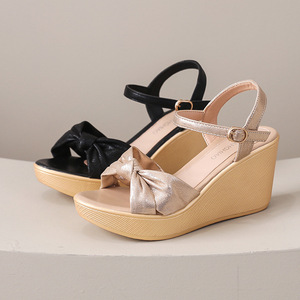 Women Summer Wedge Sandals New European and American Style Open-Toe Thick-Soled Large Platform Roman Sandals - Product Image 1