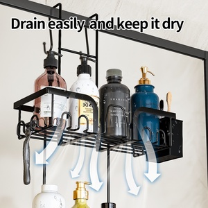 Treo phòng tắm vòi hoa sen Caddy Organizer Rack tự thoát nước trên cửa vòi hoa sen giỏ kệ với xà phòng chủ - Product Image 5