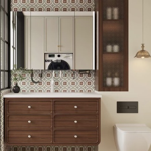 BALOM Contemporary Style Bathroom <b>Cabinet</b> Custom Wood MDF Plywood Melamine Modular Vanity with Smart Mirror OEM - Product Image 2