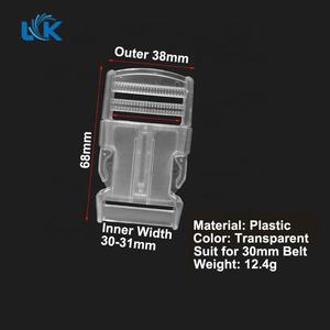 Hebillas de Clip lateral de liberación rápida de plástico blanco transparente, LA27-30 de correas de sujeción de 30mm, venta al por mayor - Product Image 2