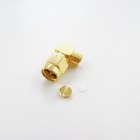Conector Coaxial RF SMA Macho de 50 ohmios en Ángulo Recto para Cable de 0.141''