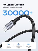 Câble USB-C Ugreen US316 100W Power Delivery, chargeur rapide, cordon de données USB-C vers USB-C tressé en nylon pour ordinateur portable et téléphone, vente en gros
