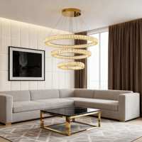 Lustre LED en cristal pour hôtel et maison, 86W, à intensité variable, hauteur réglable, pour salon, 220V 110V