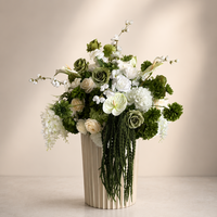 Boule de fleurs artificielles personnalisée PPS, blanche, pour centre de table de mariage, décoration de table pour événements de mariage