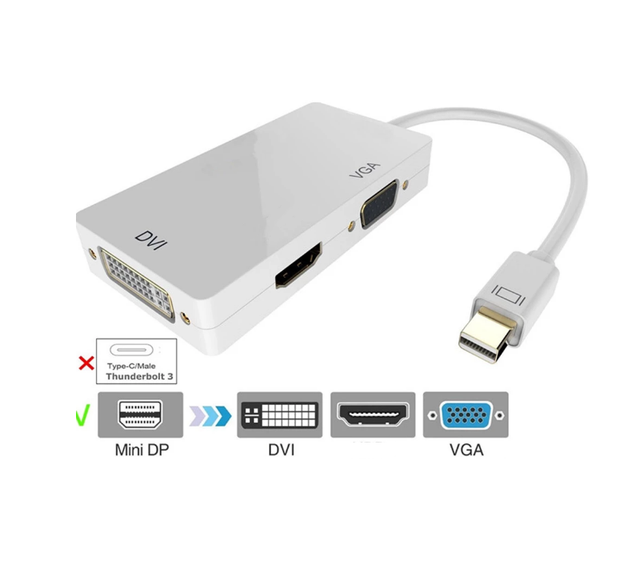 3 in 1 Mini Display Port Adapter Mini Displayport Mini DP 1.2 to HDTV VGA DVI 4K Converter Adapter Cable Wholesale
