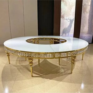 Ăn uống pha lê trang trí nội thất thép không gỉ chân kính Serpentine bảng cho đám cưới - Product Image 5