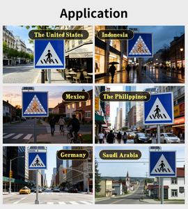 لافتات مرور مخصصة من كوزين، مربعة ومثلثة، وامضة، من السبائك، لسلامة المشاة عند عبور الطريق، لافتات إرشادية للطرق الحضرية - Product Image 4