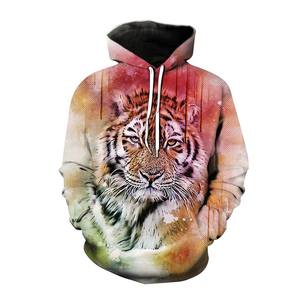Nuove felpe grafiche <span class=keywords><strong>tigre</strong></span> con stampa 3D per uomo Pullover a manica lunga felpe con cappuccio da uomo felpe sportive oversize con cappuccio - Product Image 5
