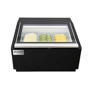 Quadrato di Vetro Gelato Congelatore Ghiaccio Crema <span class=keywords><strong>Vetrina</strong></span> Per La Vendita - Product Image 4