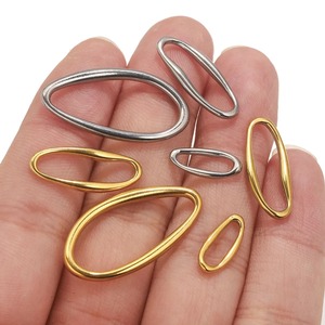 5Pcs/bag Irregular Oval Stainless Steel Connector Personalized Fashion Earring Bracelet DIY <strong>Jewelry</strong> <strong>Manufacturing</strong> <strong>Supplies</strong> - Product Image 6