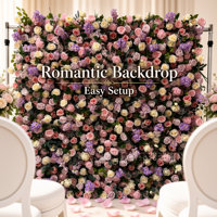 Décor mural floral 5D en acier inoxydable BBGS pour fleurs artificielles roses et violettes, accessoires décoratifs de mariage, style luxe léger