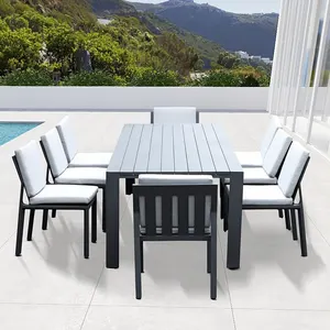 Foshan Darwin Furniture Luxury aluminum garden dining furniture sets outdoor dining table for 10 people and chair set