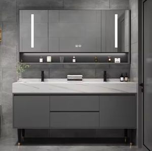 Mueble de Baño con Encimera de Granito para Hotel o Villa Residencial, Diseño Personalizado, Lavabo, Mueble de Baño con Espejo - Product Image 5