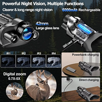 Kacamata Pengintai Penglihatan Malam yang Dipasang di Kepala dengan Zoom Optik 5X, Tahan Air IPX56, Jangkauan 10m-1200m, Layar LCD 3 Inci untuk Malam Hari.