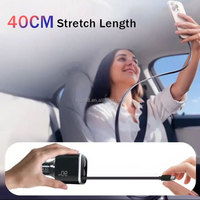 Chargeur de voiture multi-ports 90W Super Rapide 4 USB Type-C avec câble rétractable 30W PD QC3.0 Charge rapide pour iPhone Samsung