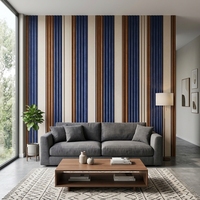 Panneau mural 3D flexible en bois rainuré MDF moderne, ignifuge et imperméable, pour revêtement mural de salon d'hôtel