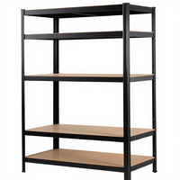 Système de rayonnage métallique léger sans boulons, hauteur d'étagère réglable, étagères de stockage à 5 niveaux, support pour palettes, revêtement en poudre, combinable