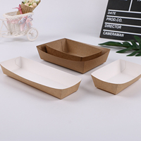 Barquettes en papier kraft enduites anti-graisse, personnalisables, jetables, pour pique-nique, hot-dogs frits, barbecue